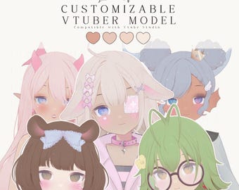 Färdig anpassningsbar VTuber-modell för VTube Studio