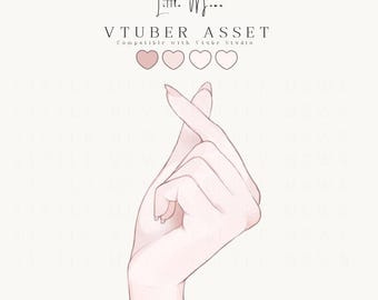 Vtuber Finger Hearts Asset for VTube Studio, Fully Rigged Animated Props, Heart Hands