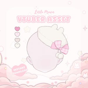 Rigged Pink Bunny Beret Hat: VTuber Asset (Digital Download)