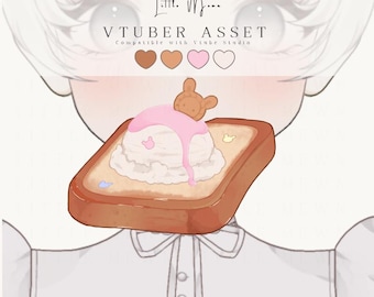 Acessório de Torrada com Sorvete para Modelos Vtuber | Compatível com VTube Studio