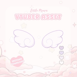 VTuber Asset / Ali d'angelo bianche truccate