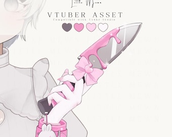 Vtuber Kitchen Knife Asset for VTube Studio, Rigged Animated Props