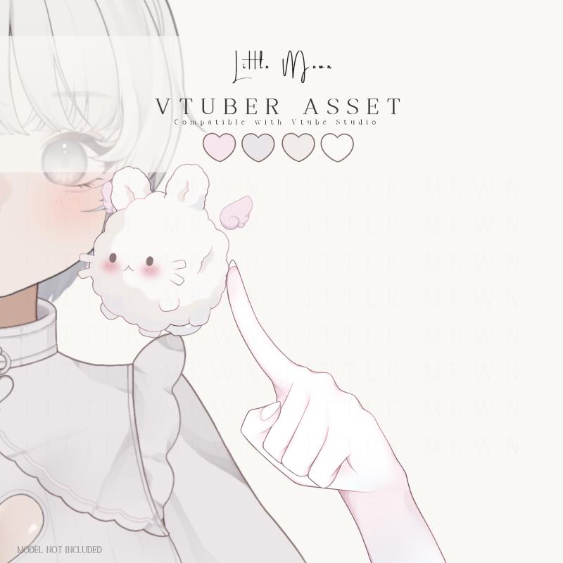 Vtuber Asset | WASD Pet Bunny Tracked Hand | VTube Studio | Fully Rigged Animated Props