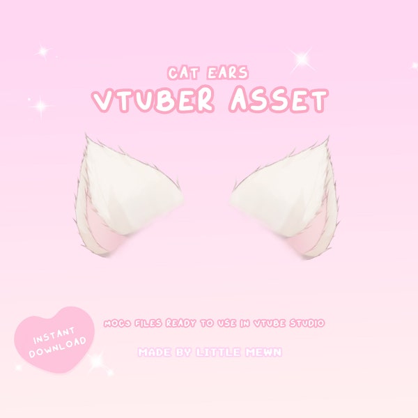 VTuber Asset | Rigged Fluffy Cat Ears