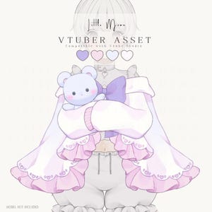 Vtuber Asset | Sweet Plush Gown Outfit | VTube Studio | Premade Rigged Animated Props