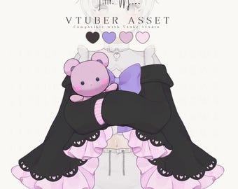 Vtuber Asset | Blanket Dress Outfit Accessory for Vtuber Models | VTube Studio Compatible