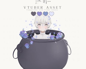 Vtuber Asset | Halloween Witches Cauldron Pot Accessory for Vtuber Models | VTube Studio Compatible