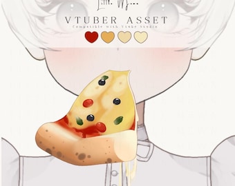 Acessório de comida para Vtuber: Pizza de Queijo | Compatível com VTuber Studio
