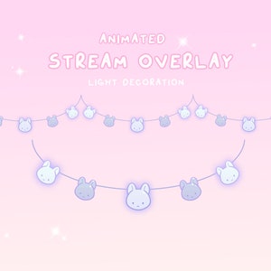 Animated Stream Decor | Purple Bunny Light Overlay | Cute Aesthetic | Kawaii Setup