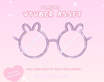 VTuber Asset | Rigged Lopsy Lenses Bunny Glasses