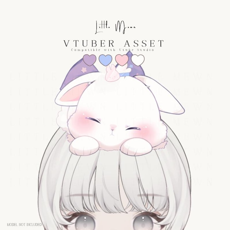Vtuber Pet Rabbit Head Asset for Vtube Studio, Fully Rigged Animated ...