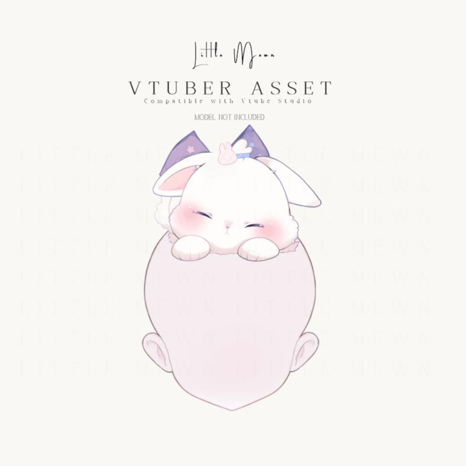 Vtuber Pet Rabbit Head Asset for Vtube Studio, Fully Rigged Animated ...