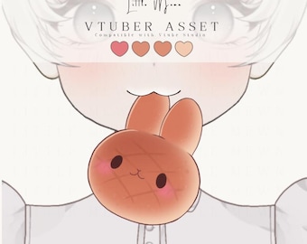 Acessório para Vtuber: Coelho Assado em Pãozinho | Compatível com o VTube Studio