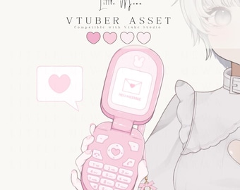 Vtuber Asset | Flip Phone Outfit Accessory for Vtuber Models | VTube Studio Compatible