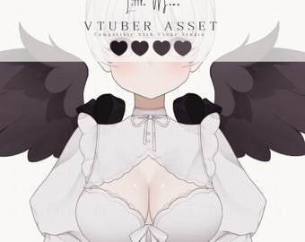 Vtuber Black Feather Wings Asset for VTube Studio, Rigged Animated Props, Fallen Angel Wings