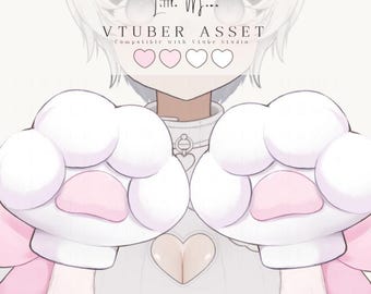 Vtuber Asset | Cat Paw Hand Outfit Accessory for Vtuber Models | VTube Studio Compatible