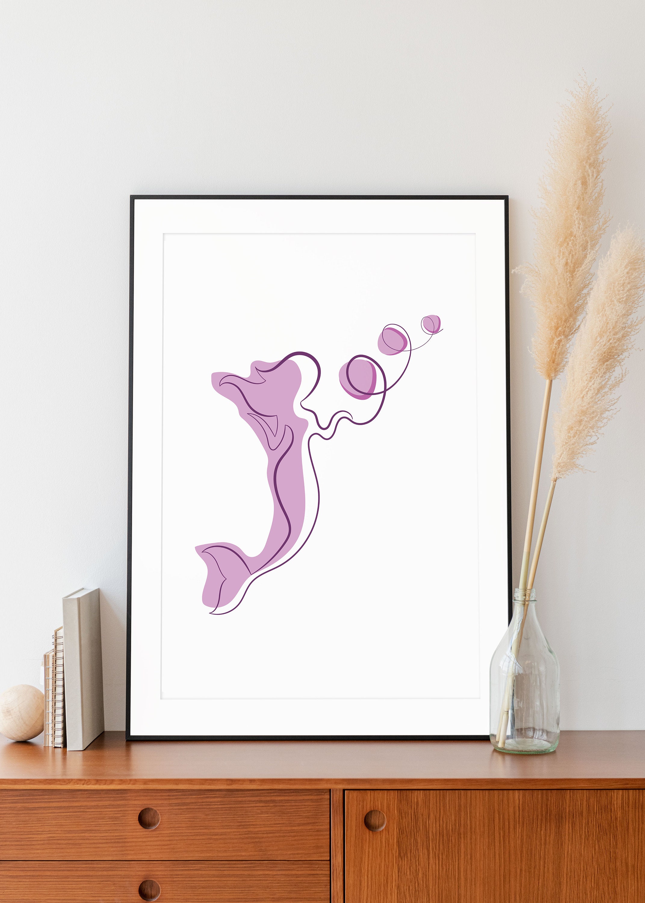 Printable Pink Mermaid Wall Art Mermaid Print Large Mermaid - Etsy