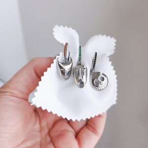 Halloween Mask Earrings, Sterling silver Hoop
