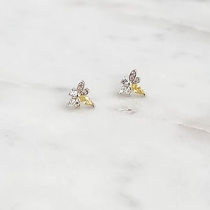 Little Firefly Stud earrings, sterling silver, lightning bug earrings, best friend jewelry