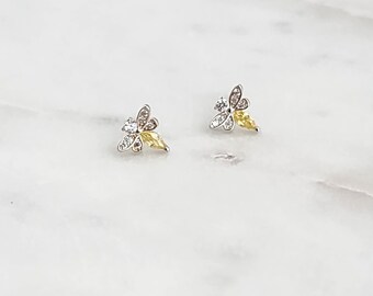 Little Firefly Stud earrings, sterling silver, lightning bug earrings, best friend jewelry