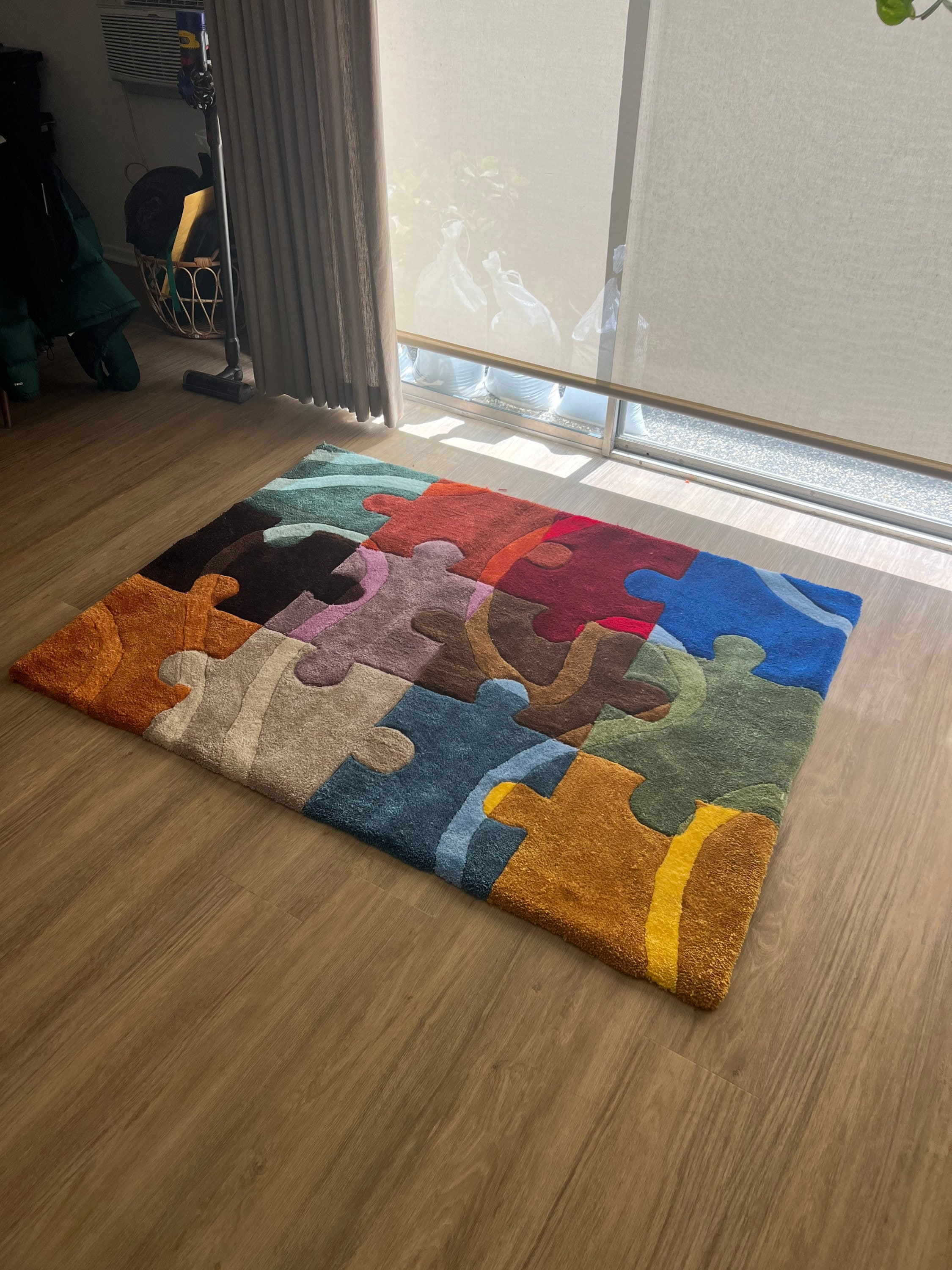 Handmade custom tufted puzzle area rug /jigsaw puzzle rug/handcrafted rug/  16 block of puzzle rug