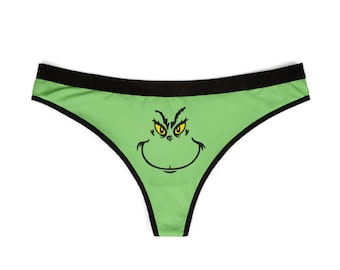 Perizoma Grinch verde menta da donna: la comodità incontra il divertimento delle feste