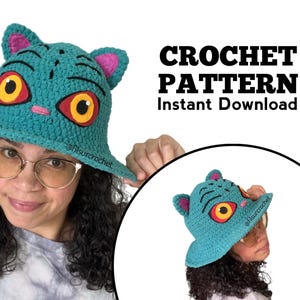 Derpy the Tiger Crochet Bucket Hat Pattern. Kpop Demon Hunters Inspired Crochet Pattern. PDF.