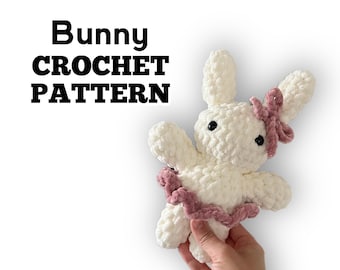 Low Sew Crochet Bunny Pattern: Easy Amigurumi Plushie (PDF)