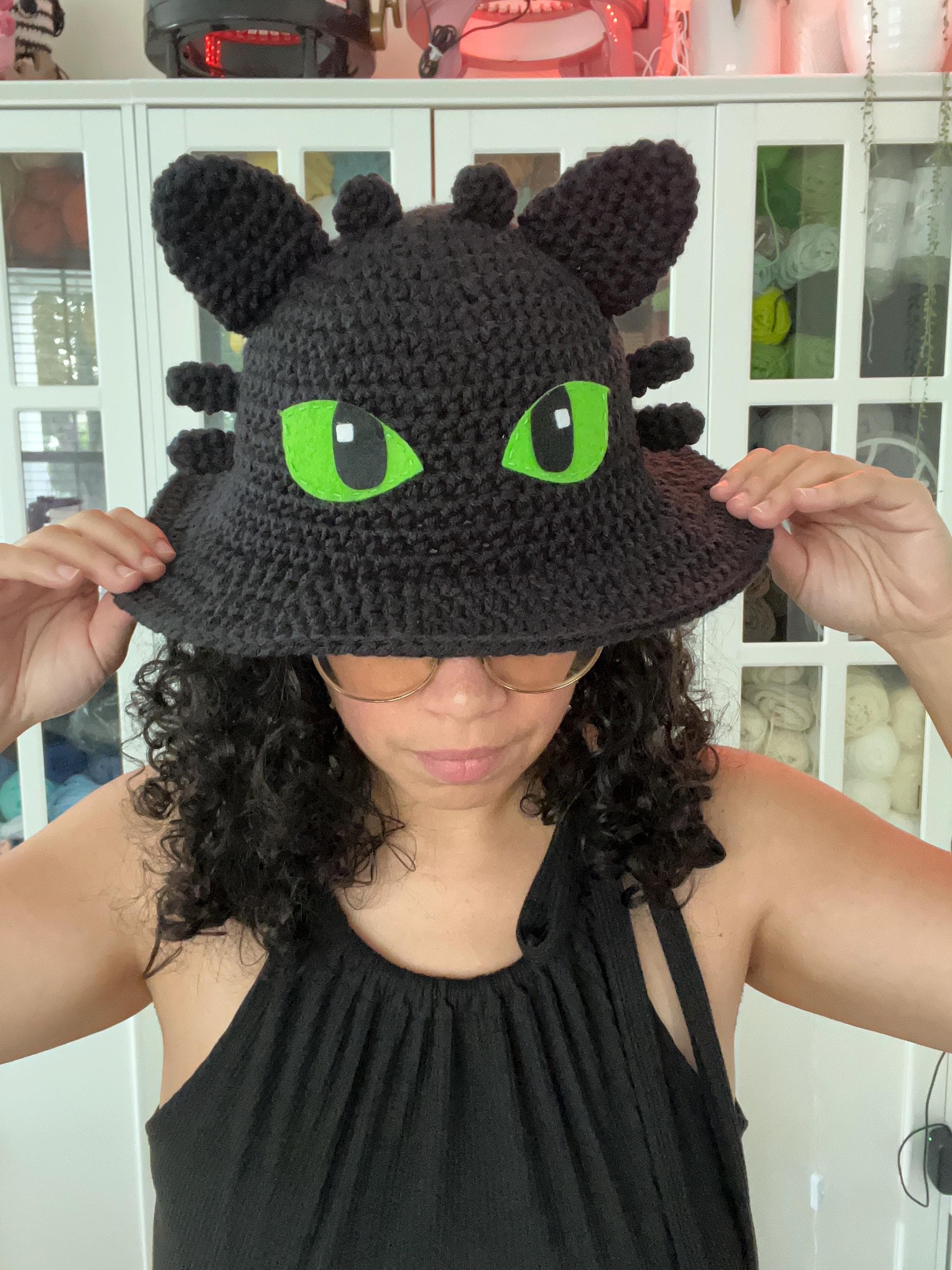 Toothless Crochet Bucket Hat: Night Fury Dragon, Adult Size - Etsy