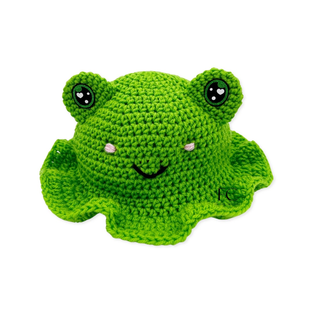 Froggie Bucket Hat. Frog Bucket Hat. Crochet Bucket Hat. Cute Froggy