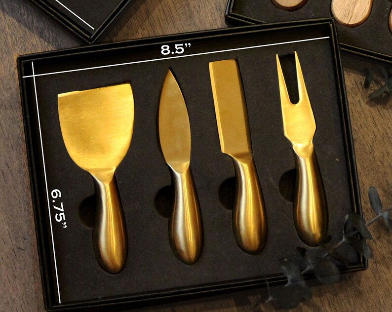 Gold Cheese Tools set of 4 Cheese Knives Etsy