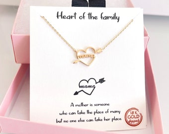 Dainty Heart Mama Necklace/ Gold Mom Necklace/Gifts for Mom/Mama Script Necklace/Mom Mommy New Mom Necklace/ Mother's Day Gift