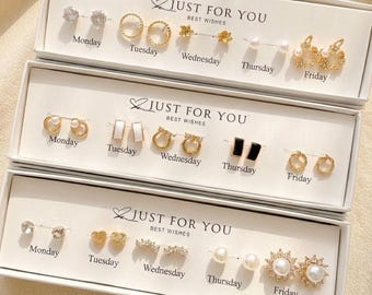 Earrings Set/Boxed Stud Earrings Set/Dainty Earrings Sets/Mix and Match Earrings/Gift Set