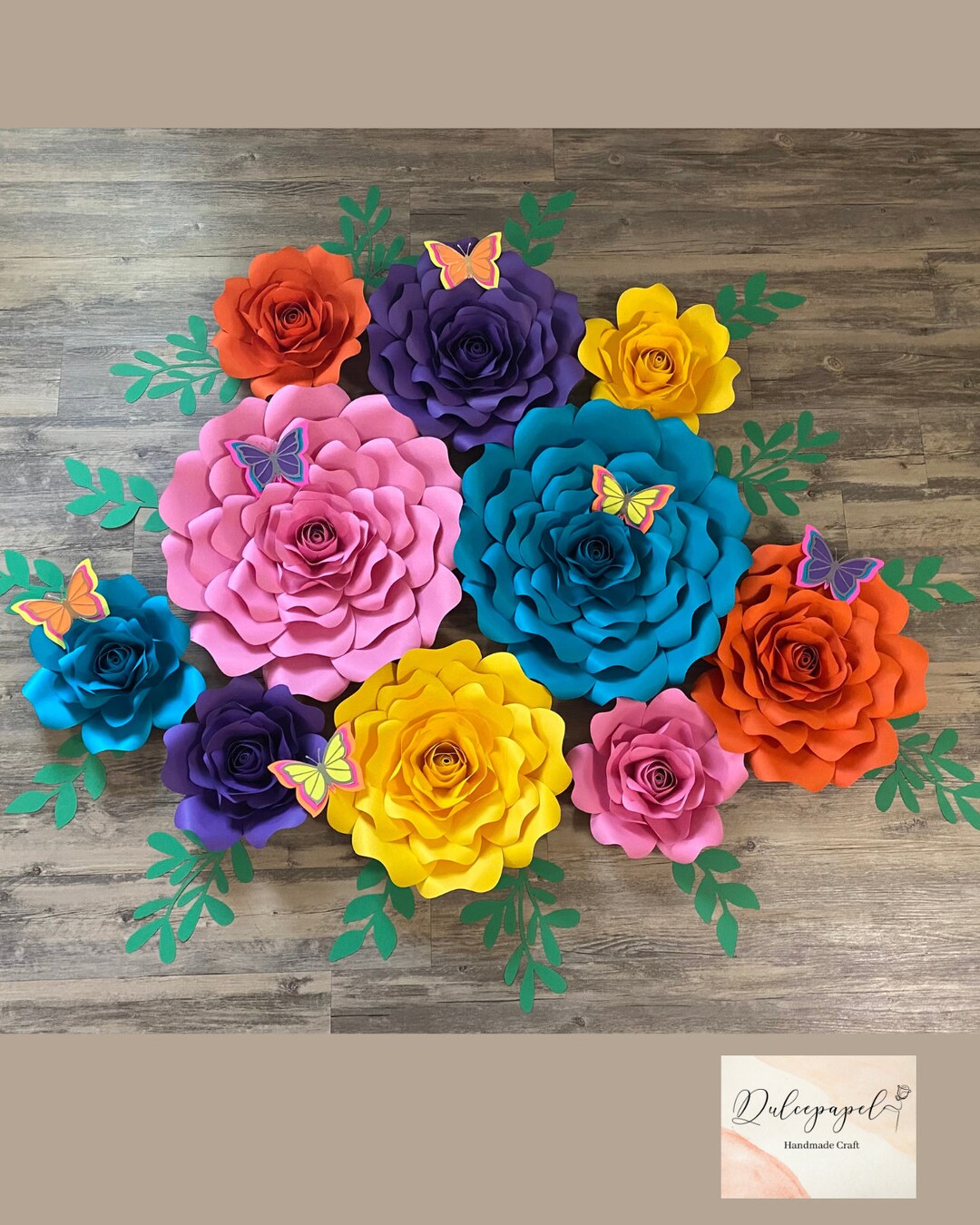 Colorful Roses Made of Cardstock for Mexican Parties, Quince Decoration ...