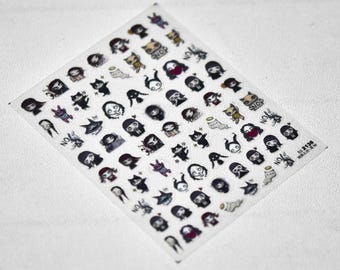 Halloween Nagel Abziehbilder: Gruseliger Geist, Kürbis, Gothic Nail Art