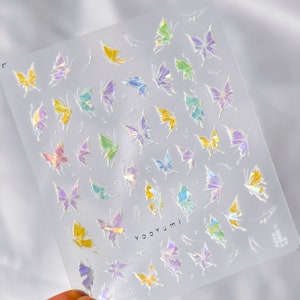 Nail Decals/ Nail Stickers - Colorful Butterfly - 3D