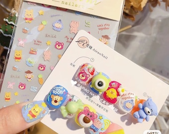 Disney 3D Nail Stickers – Embossed Nail Art Decals