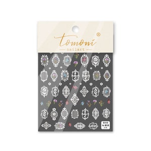 Nail Decals/ Nail Stickers - White Lace Frames -3D Embossing- Nail Art