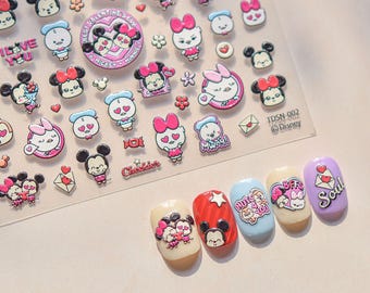 3D Embossed Mouse Nail Decals | Kawaii Cartoon Character Nail Art