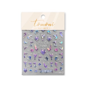 Nail Decals/ Nail Stickers - Diamond Mermaid Tails -  3D
