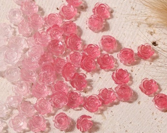 UV Color Changing Acrylic Flower Nail Art Decorations - 50 pc