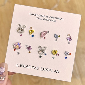 Nail Rhinestones - Cute little rabbits - High quality Crystals set - Nail Gems