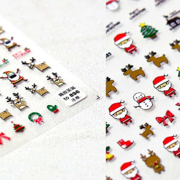 Christmas Nail Decals Etsy