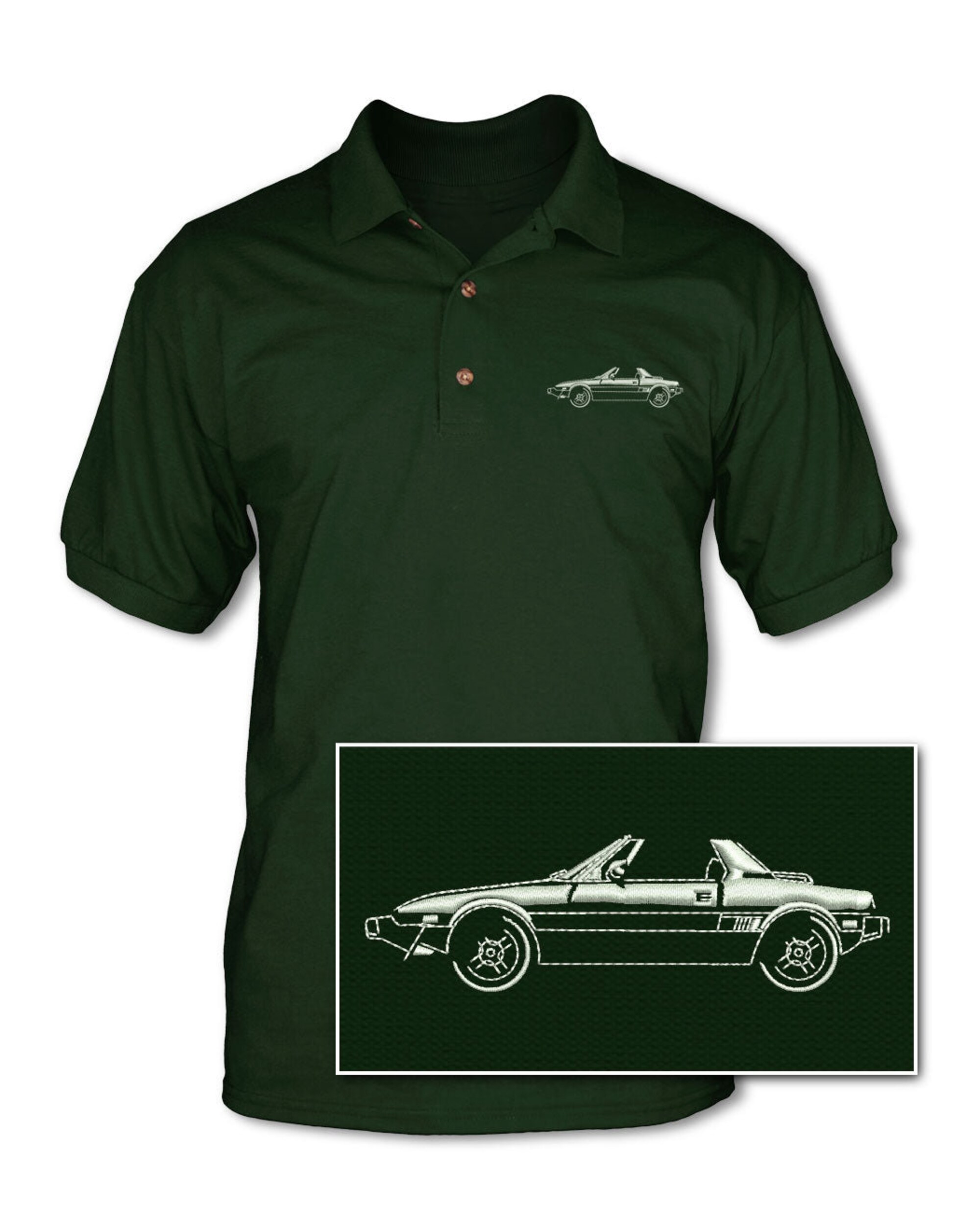 Discover Fiat Bertone X1/9 Adult Pique Polo Shirt - Italian Classic Car