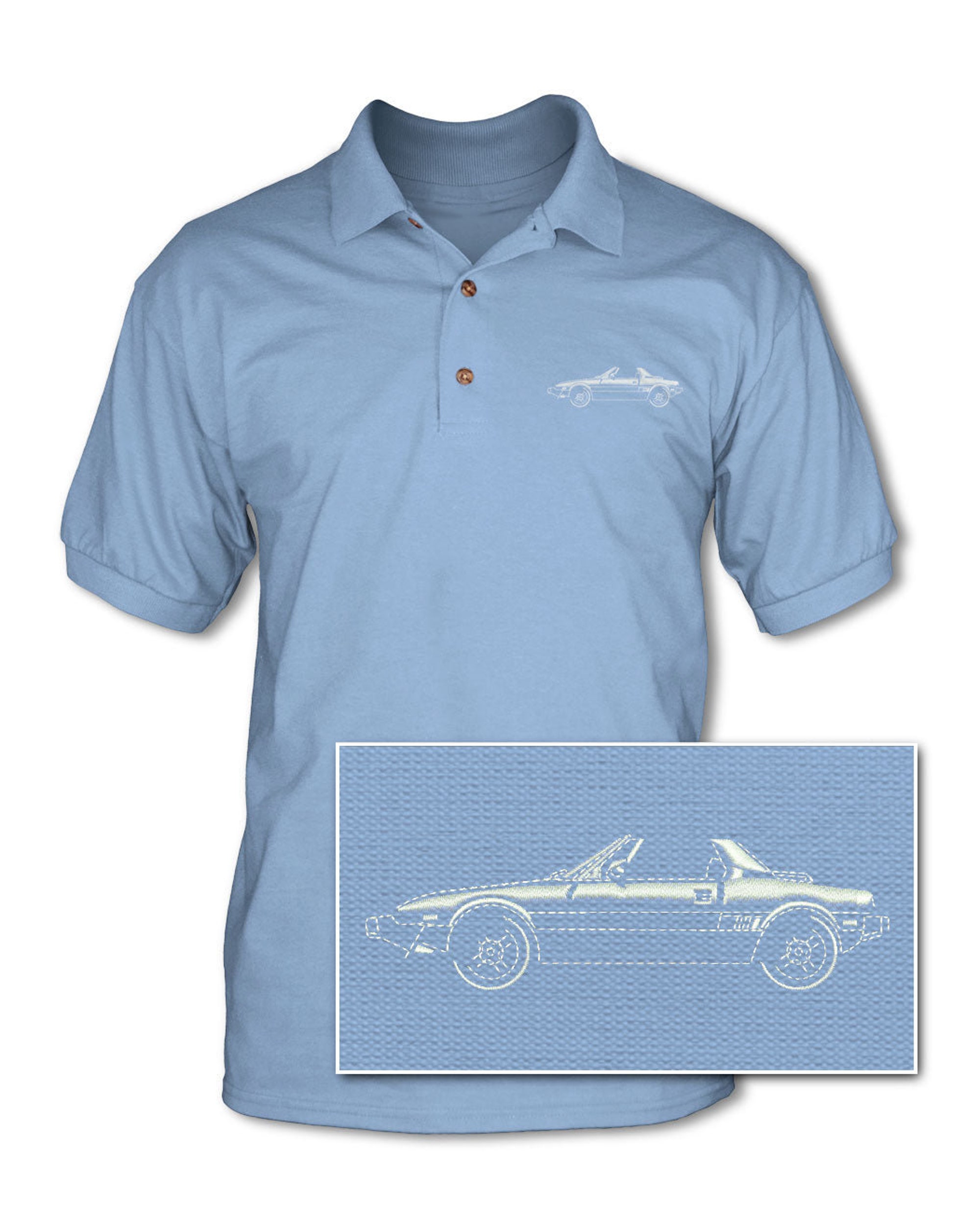 Fiat Bertone X1/9 Adult Pique Polo Shirt - Italian Classic Car