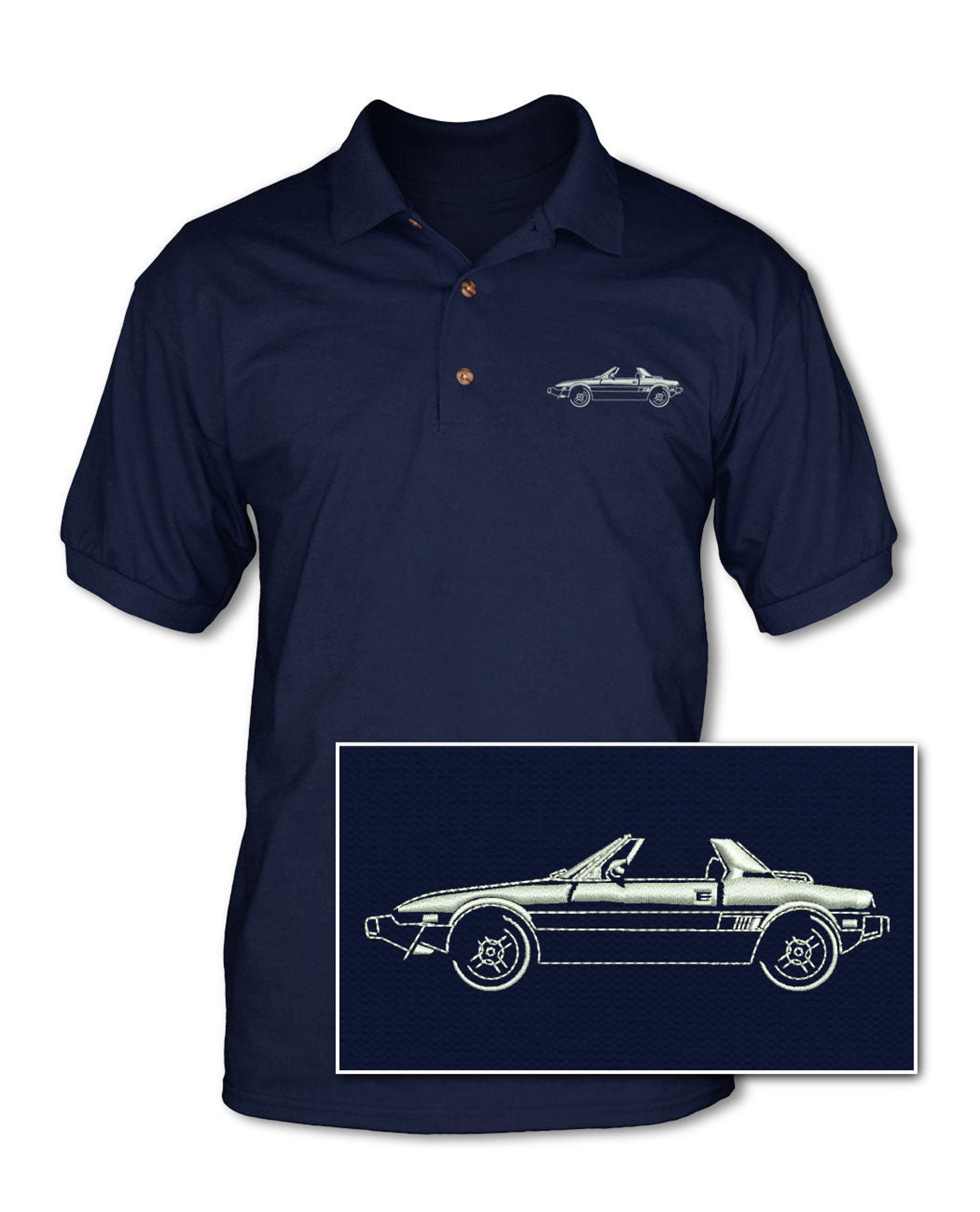 Fiat Bertone X1/9 Adult Pique Polo Shirt - Italian Classic Car