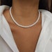White Glass Pearl Silver Necklace For Men and Women With Adjustable Extender Chain - Pearl Size: 6mm 
