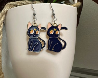 Dangling Cat Sailor Moon Earrings