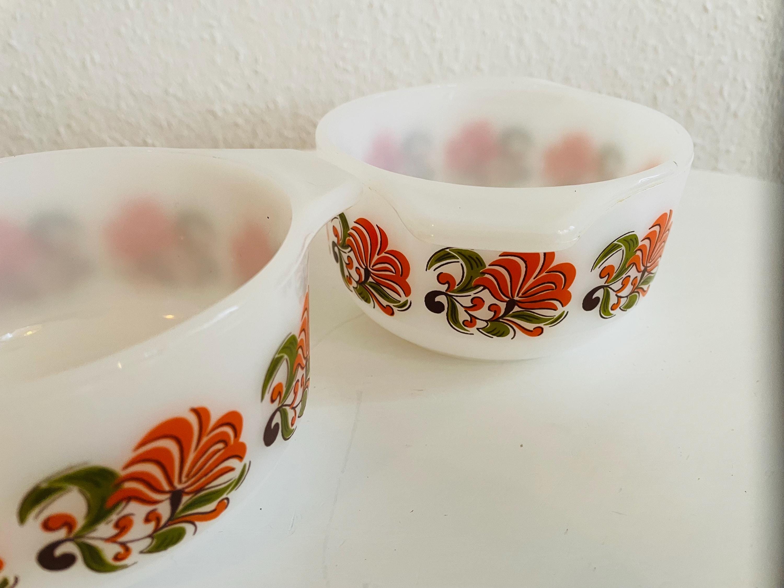 Vintage Schott Mainz Jenaer Glass of 2 Small Bowls 1970's