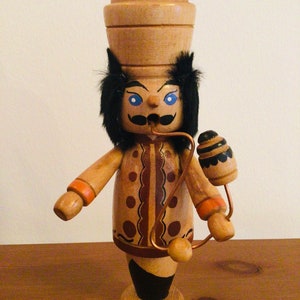 Vintage Erzgebirge Holz Räuchermännchen 1960er Jahre
